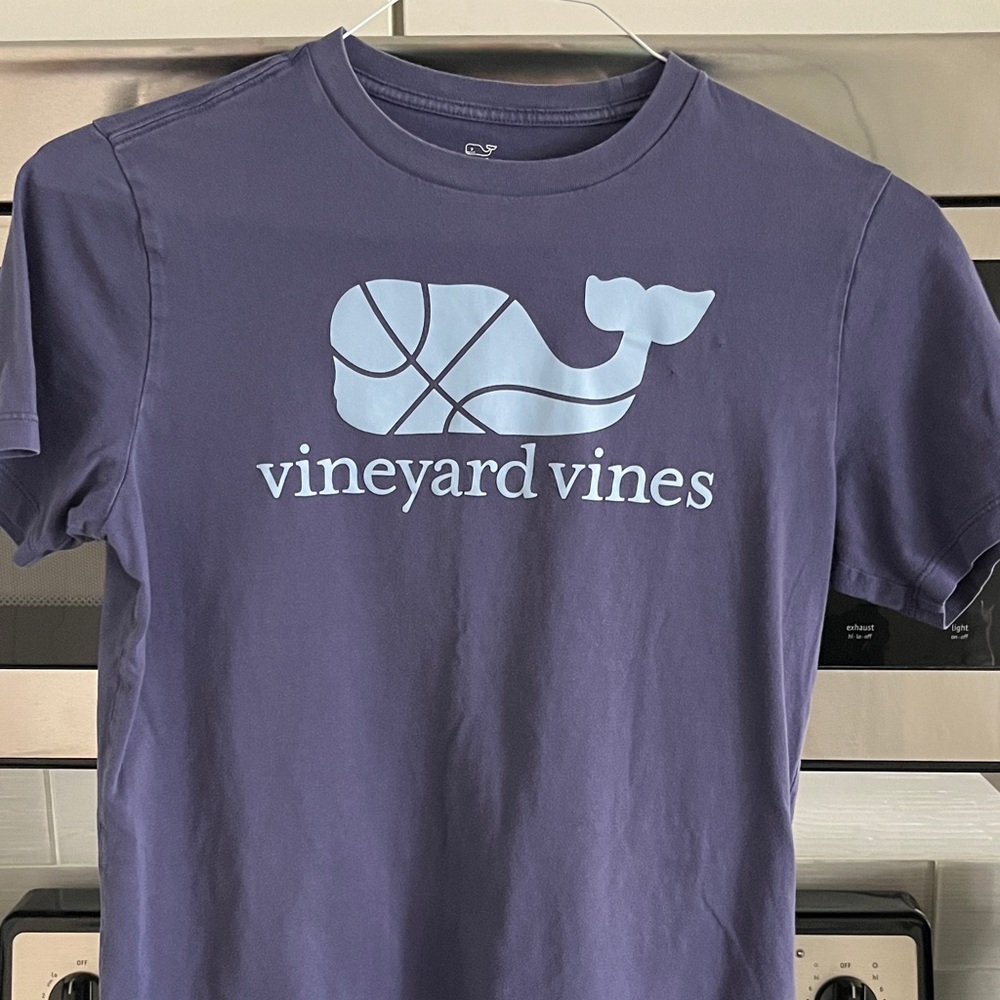Vineyard Vines Basketball Tee with Sky Blue Logo